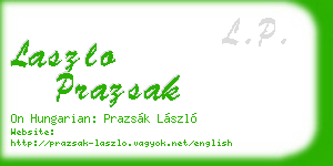 laszlo prazsak business card